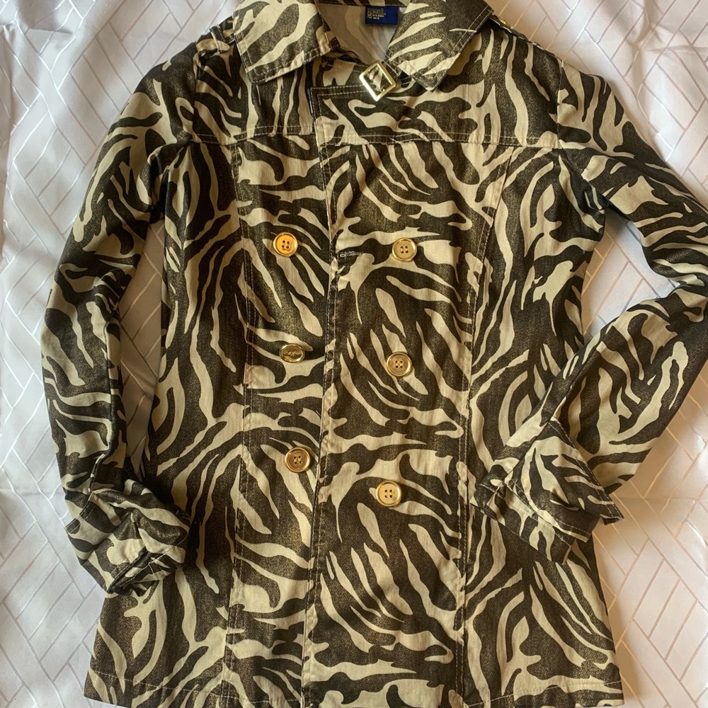 SAFARI 🐆Funky versatile leopard metallic jacket gold buttons safari costume